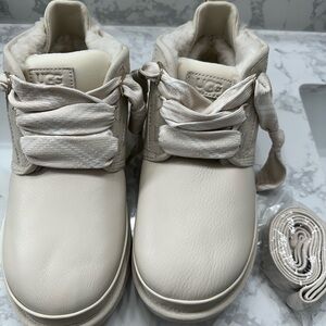 UGG Cream Boots with Chunky Silhouette and Padded Collar